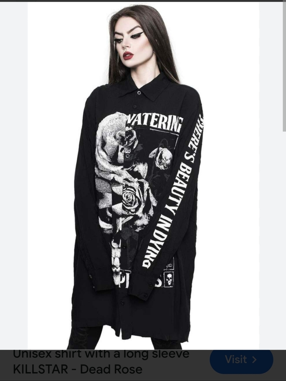 Dead Roses Long Gothic Top Hot Topic Dollskill Widow Sourpuss